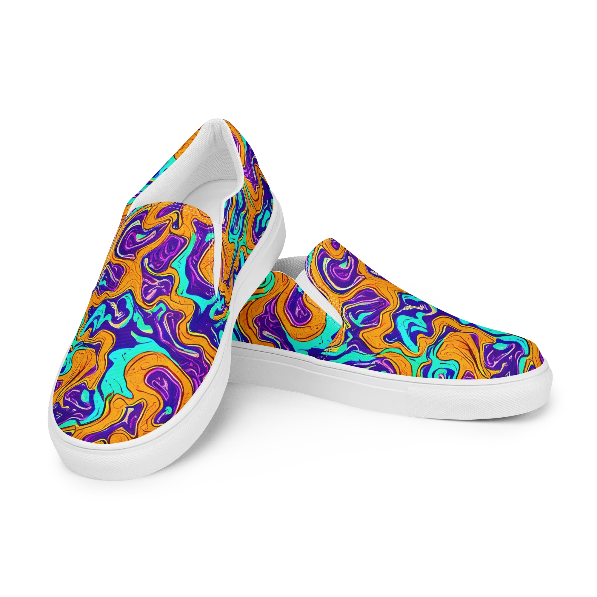 Plasma Swirl on Women's Slip-On Canvas Shoes — Left Front
