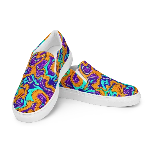 Plasma Swirl on a Women's Slip-On Canvas Shoes