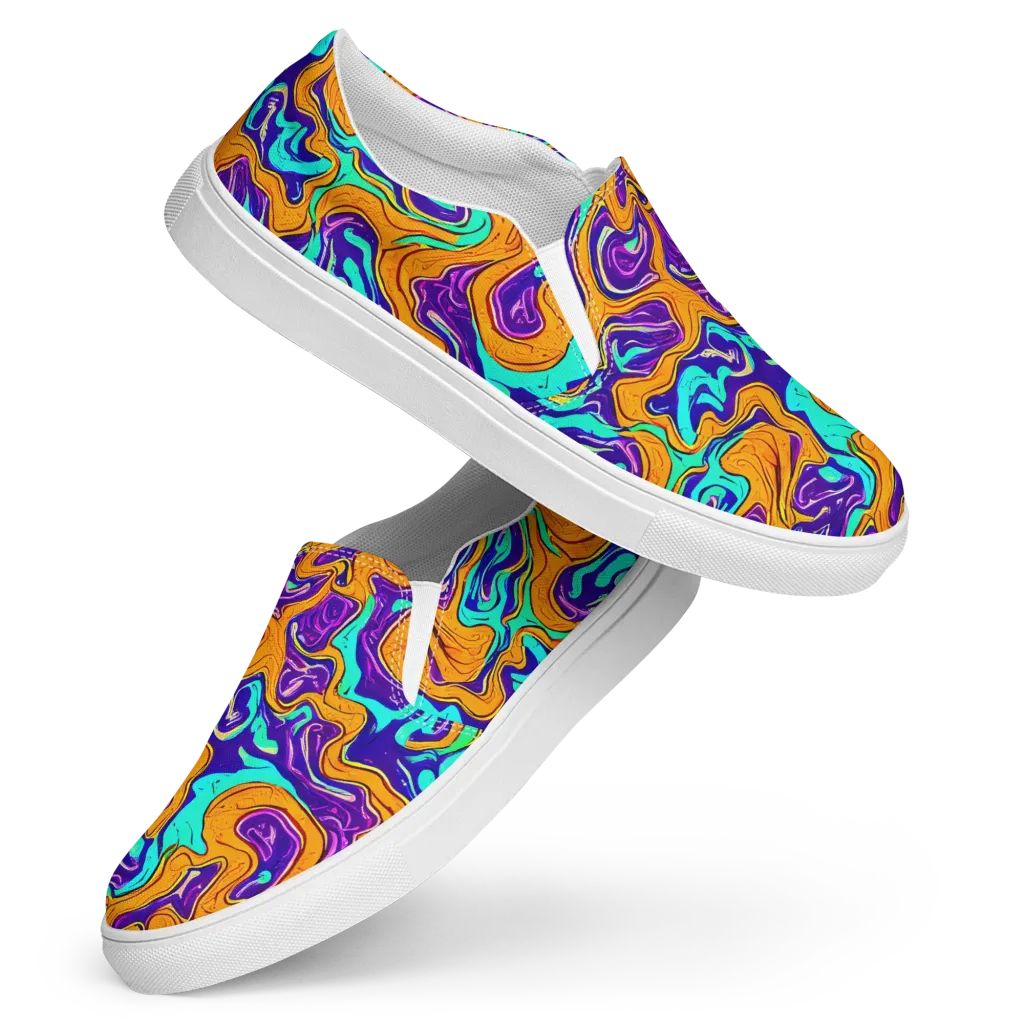 Plasma Swirl on Women's Slip-On Canvas Shoes — Front