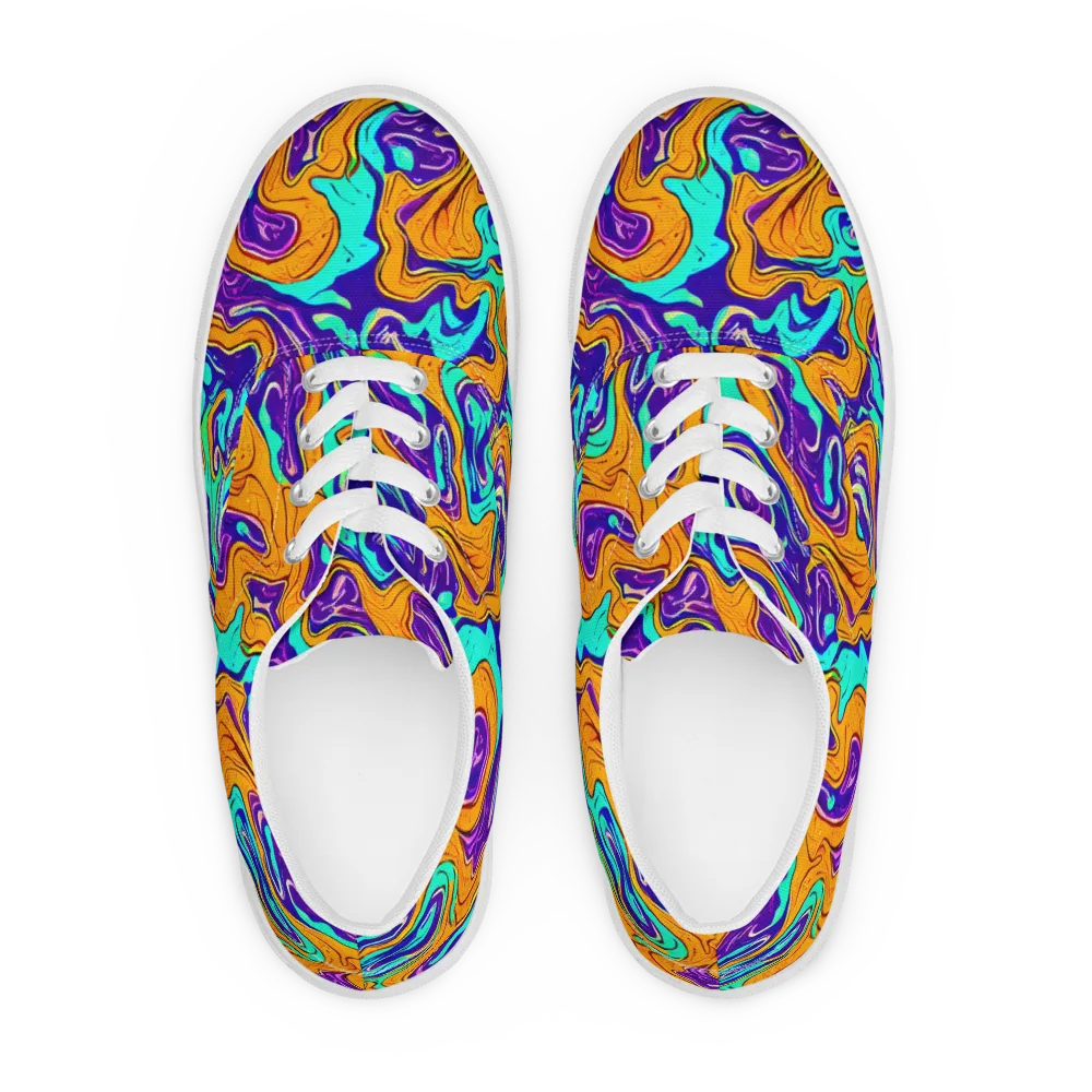 Plasma Swirl on Men's Lace-Up Canvas Shoes — Front