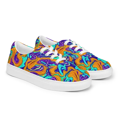 Plasma Swirl on a Men's Lace-Up Canvas Shoes