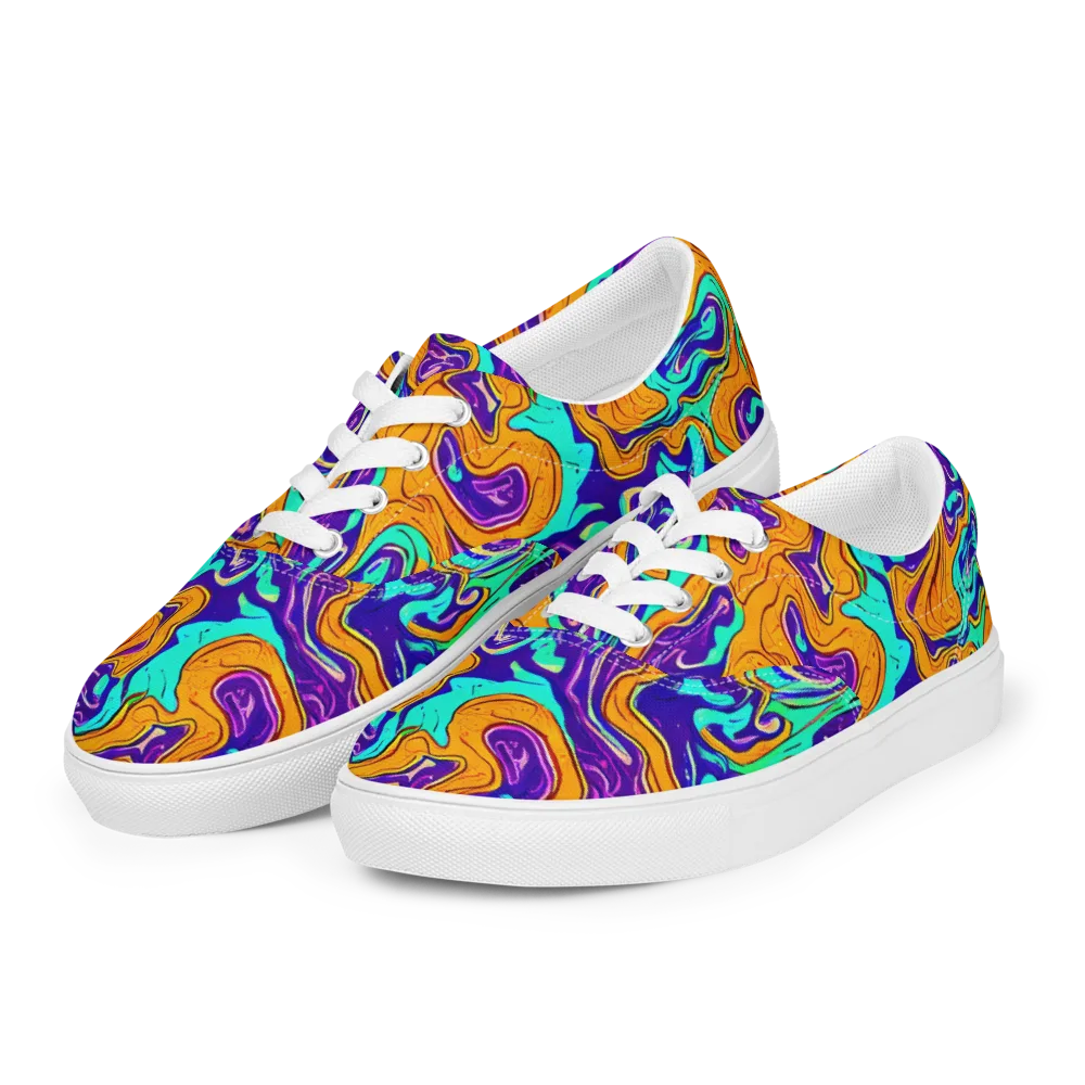 Plasma Swirl on Men's Lace-Up Canvas Shoes — Left Front