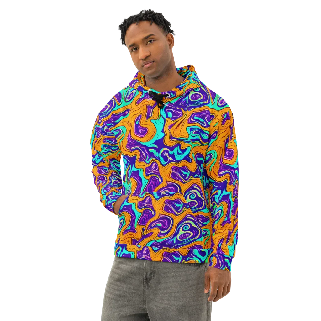 Plasma Swirl on Cotton Hoodie — Left Front