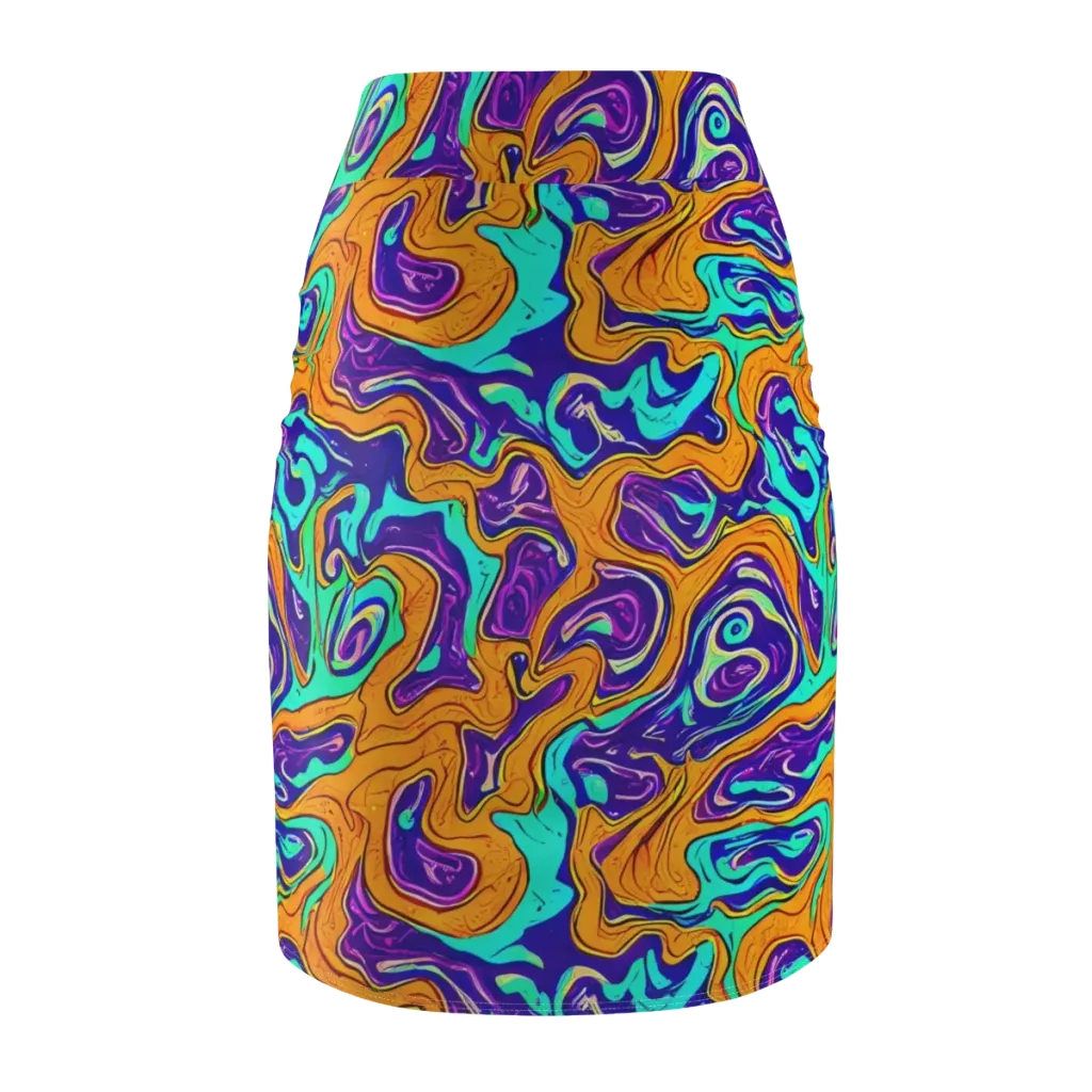 Plasma Swirl on Pencil Skirt — Back