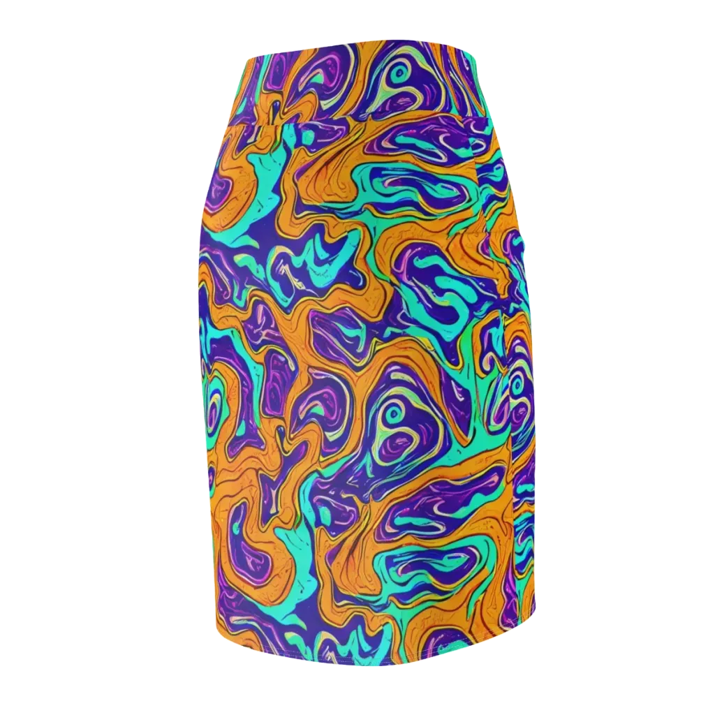 Plasma Swirl on Pencil Skirt — Back Side