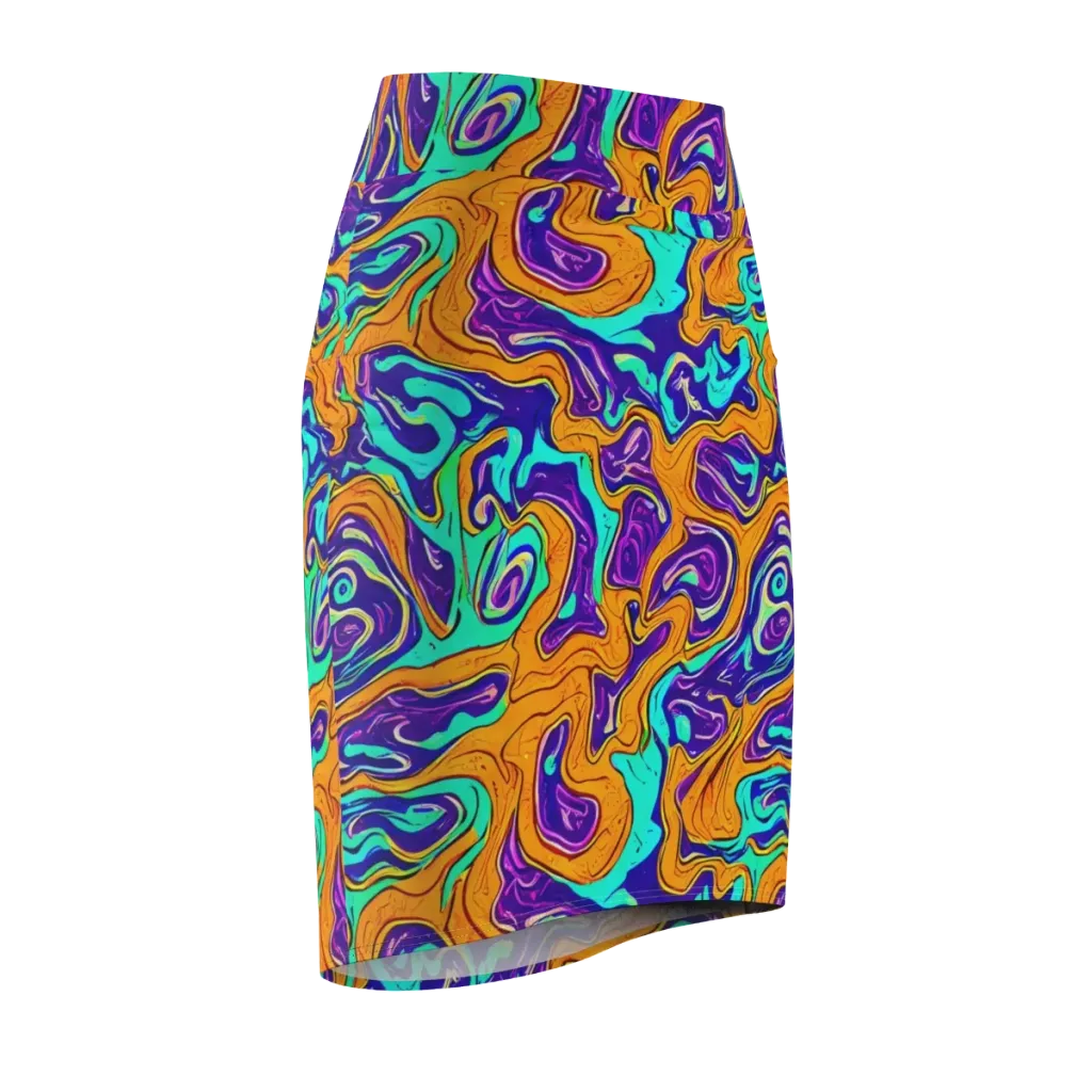 Plasma Swirl on Pencil Skirt — Front Side