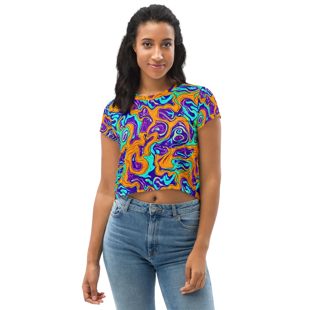 Plasma Swirl on Crop Tee — Front