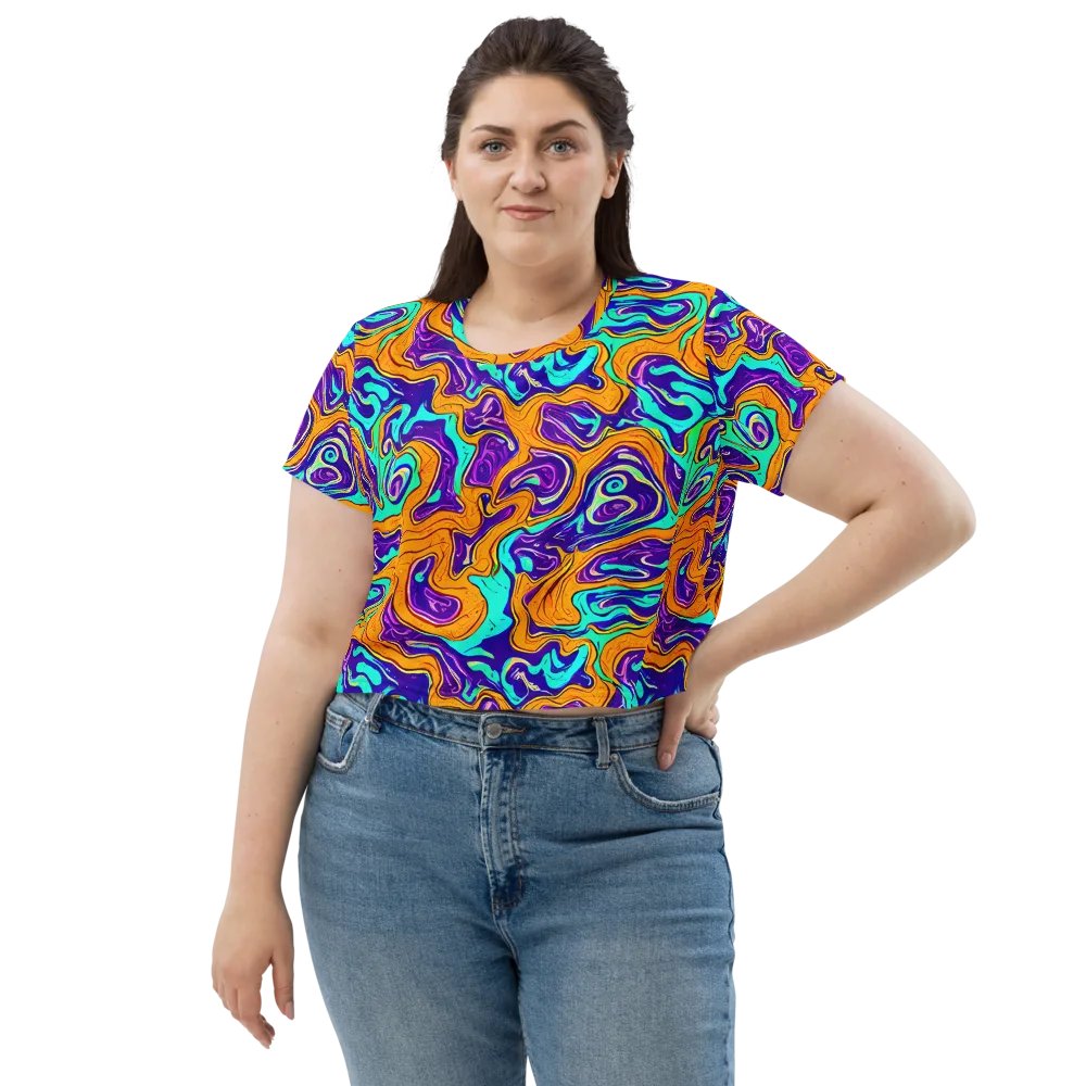 Plasma Swirl on Crop Tee — Front