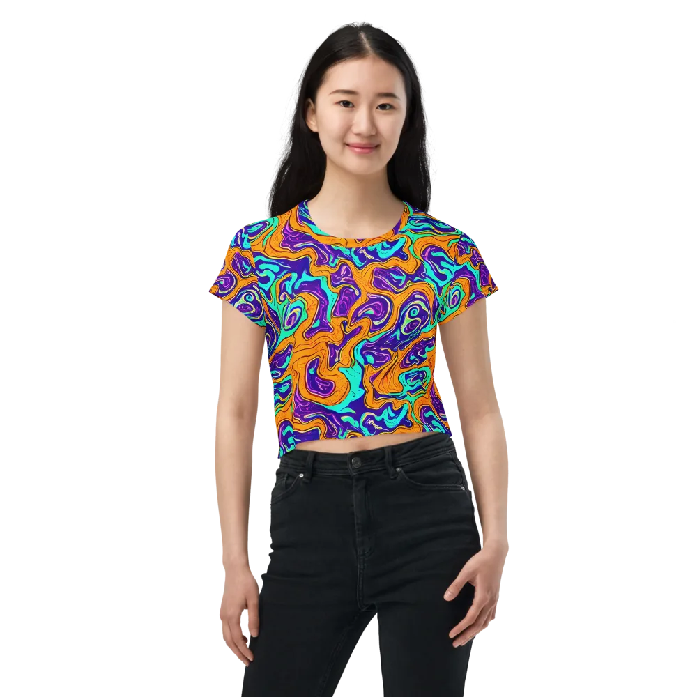 Plasma Swirl on Crop Tee — Front