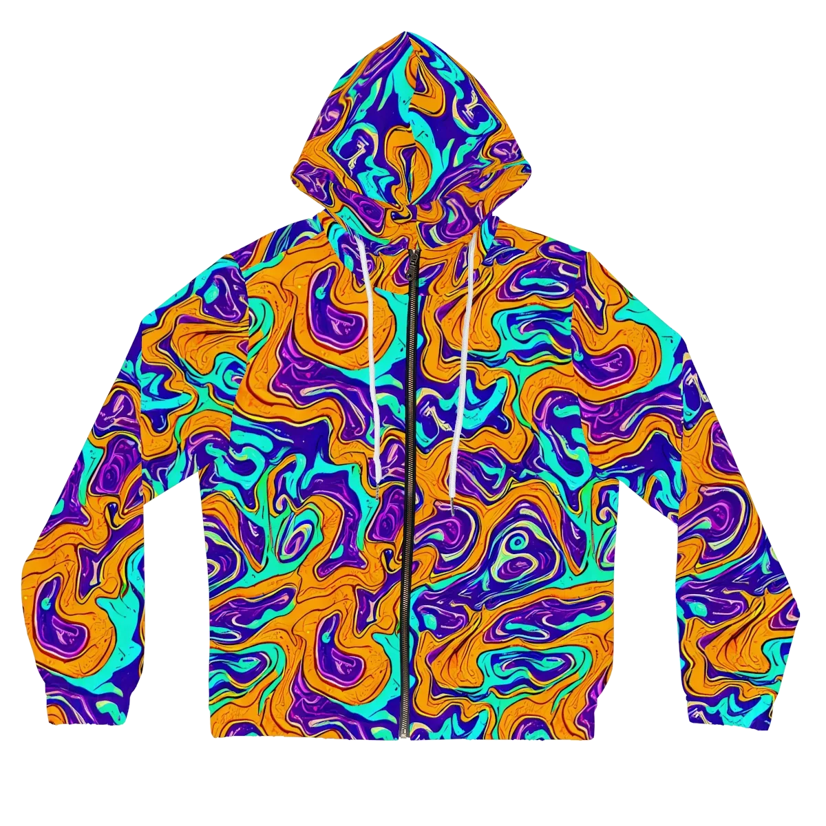 Plasma Swirl on Women's Full-Zip Hoodie — Front