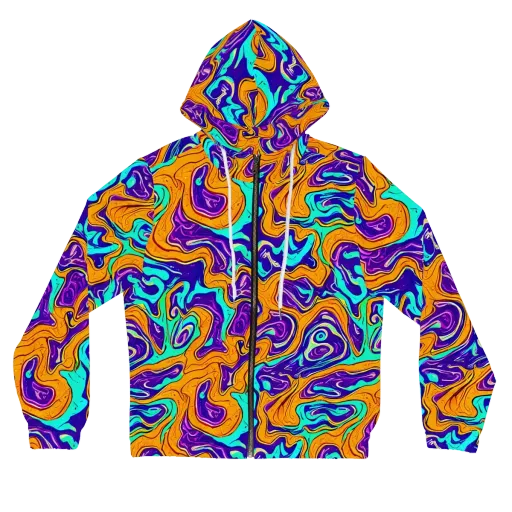 Plasma Swirl on a Women's Full-Zip Hoodie