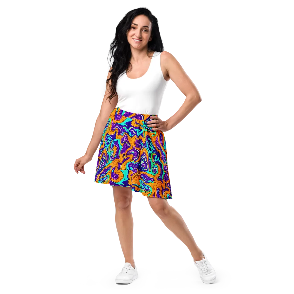Plasma Swirl on Skater Skirt — Front