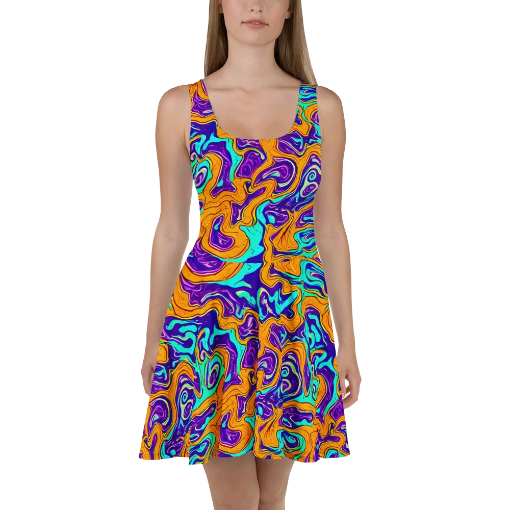 Plasma Swirl on Skater Dress — Front