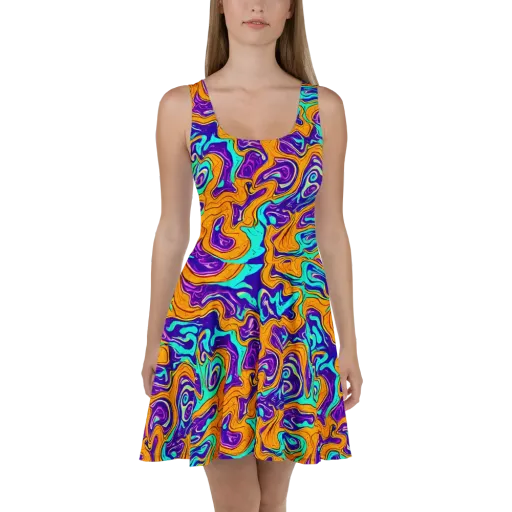Plasma Swirl on a Skater Dress