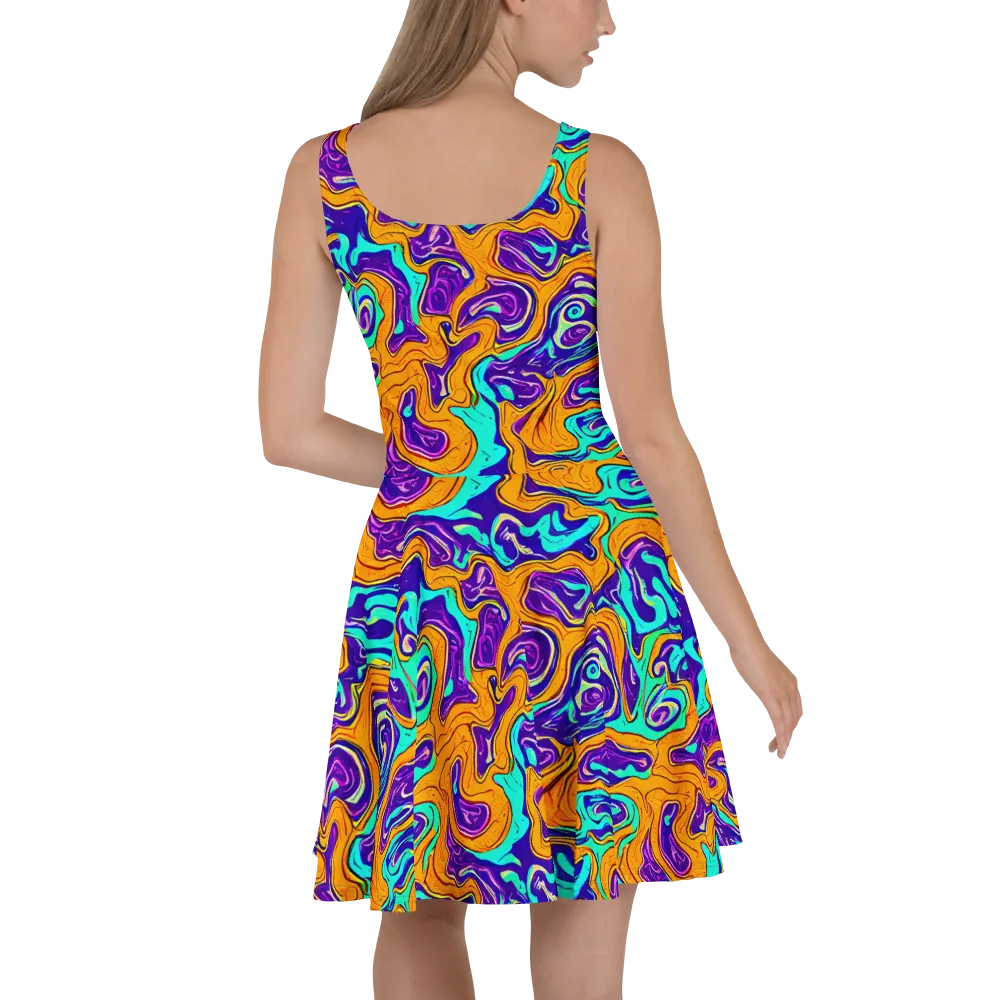 Plasma Swirl on Skater Dress — Back