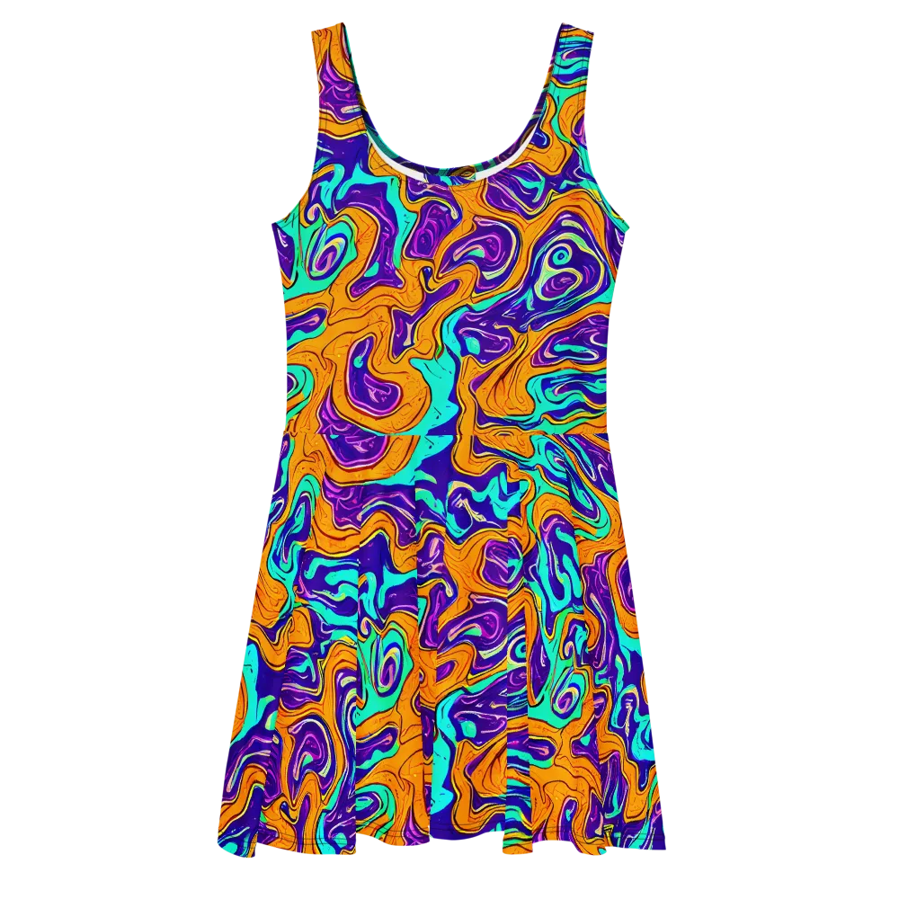 Plasma Swirl on Skater Dress — Front
