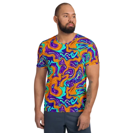 Plasma Swirl on a Men's Athletic T-Shirt