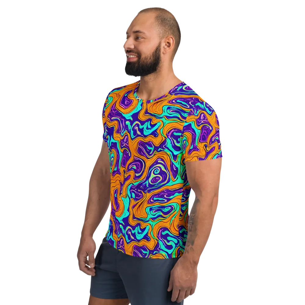 Plasma Swirl on Men's Athletic T-Shirt — Left