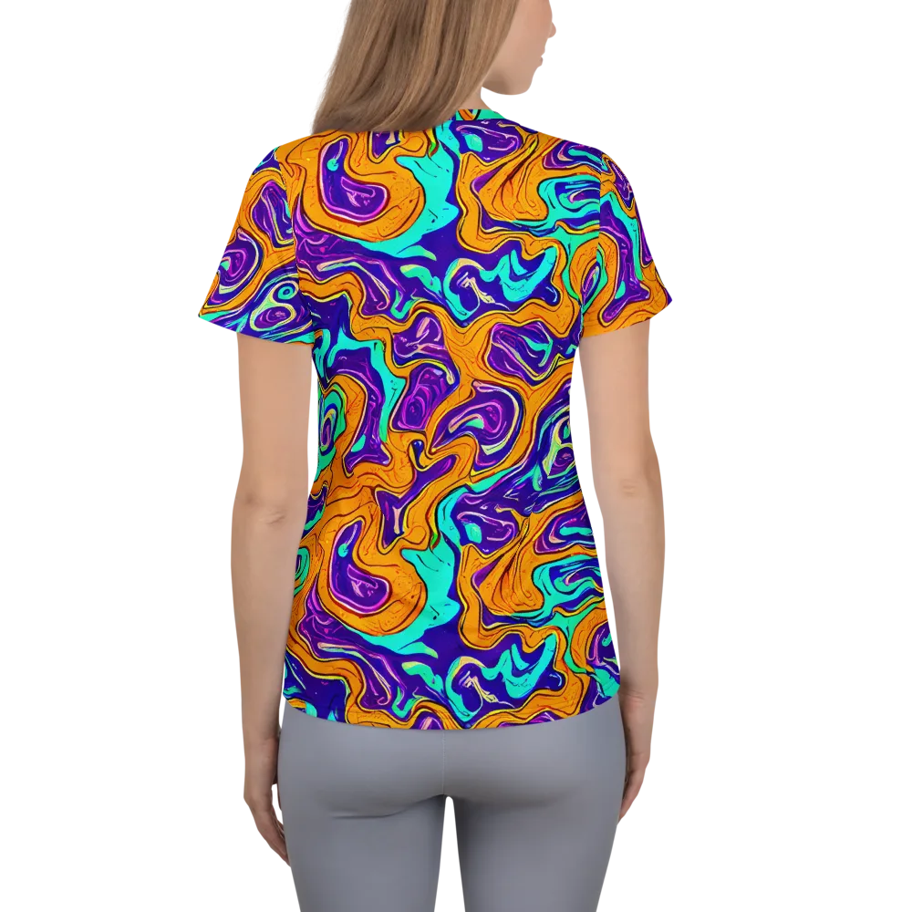 Plasma Swirl on Women's Athletic T-Shirt — Back