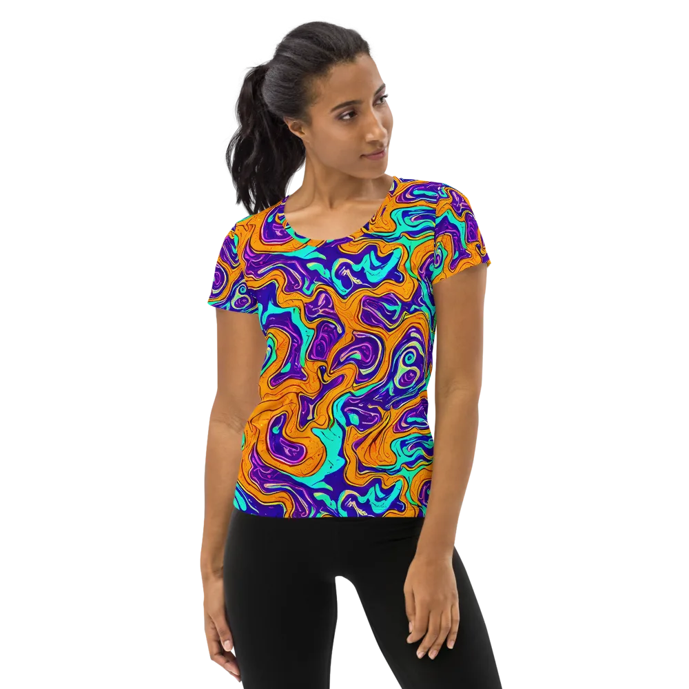 Plasma Swirl on Women's Athletic T-Shirt — Front