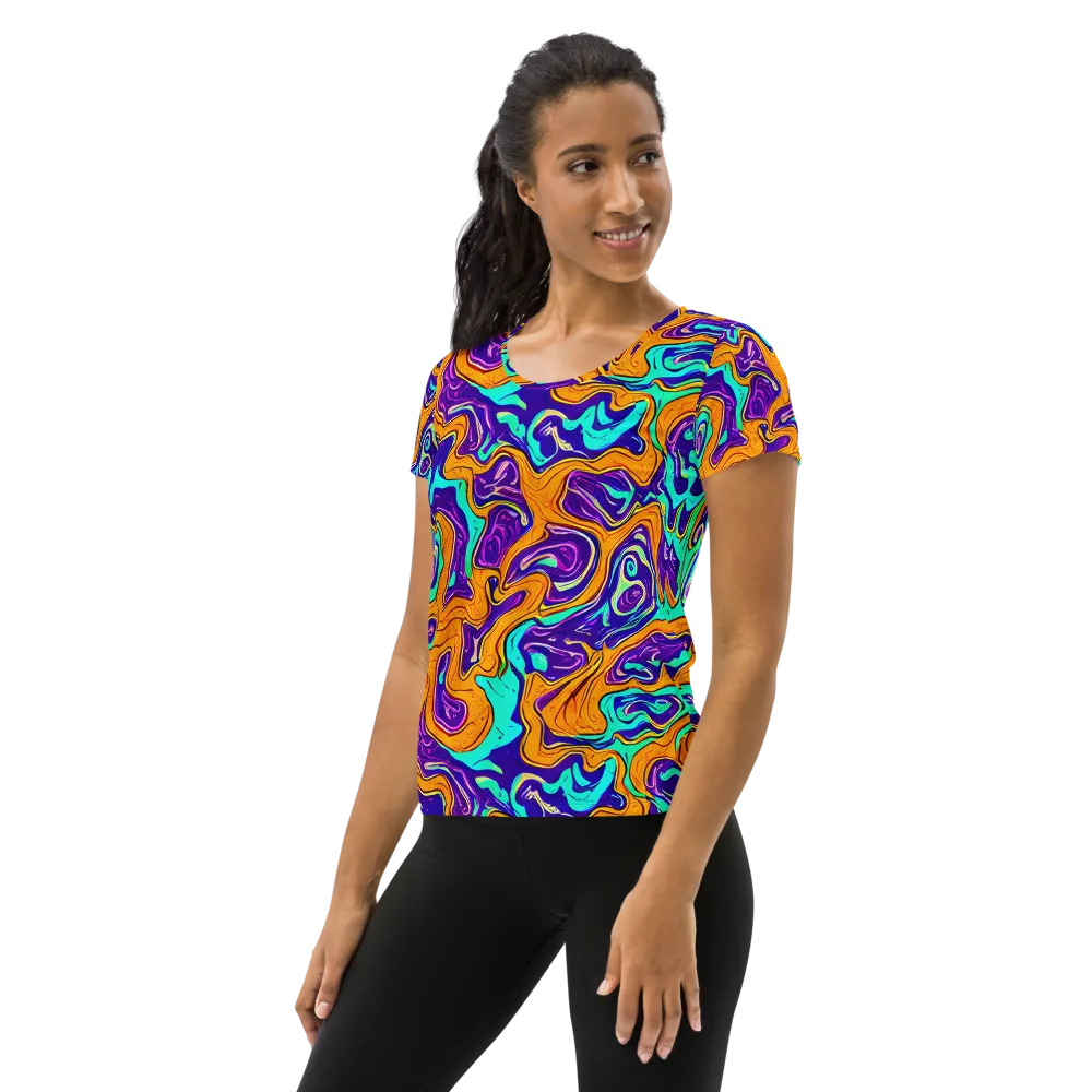 Plasma Swirl on Women's Athletic T-Shirt — Left