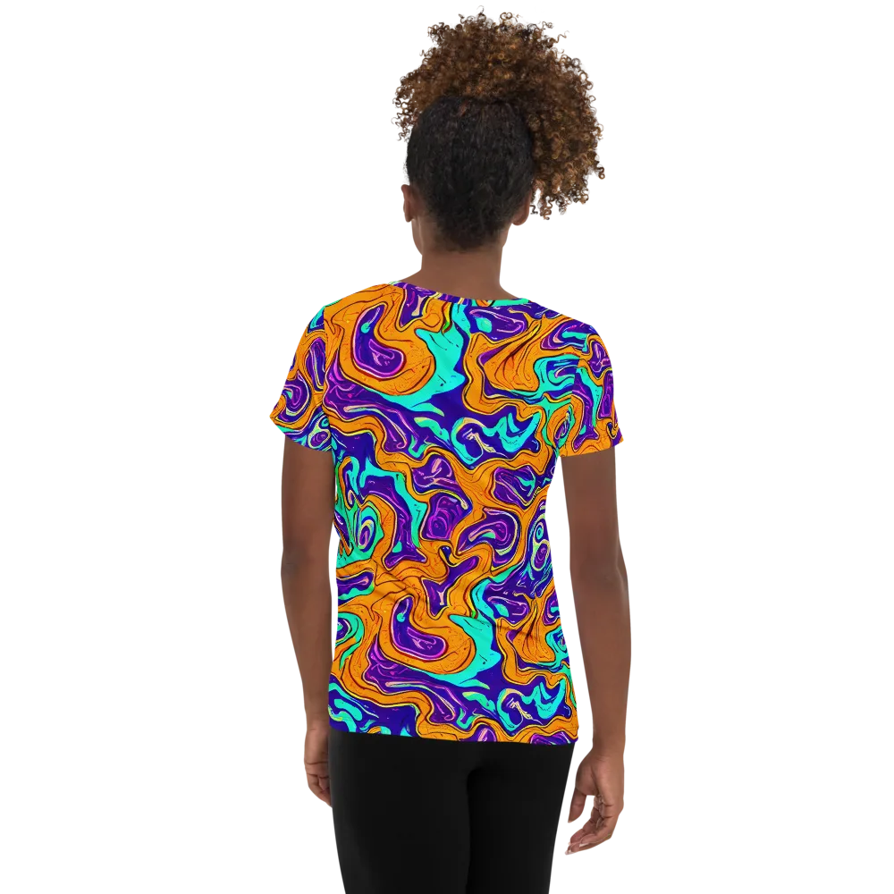 Plasma Swirl on Women's Athletic T-Shirt — Back