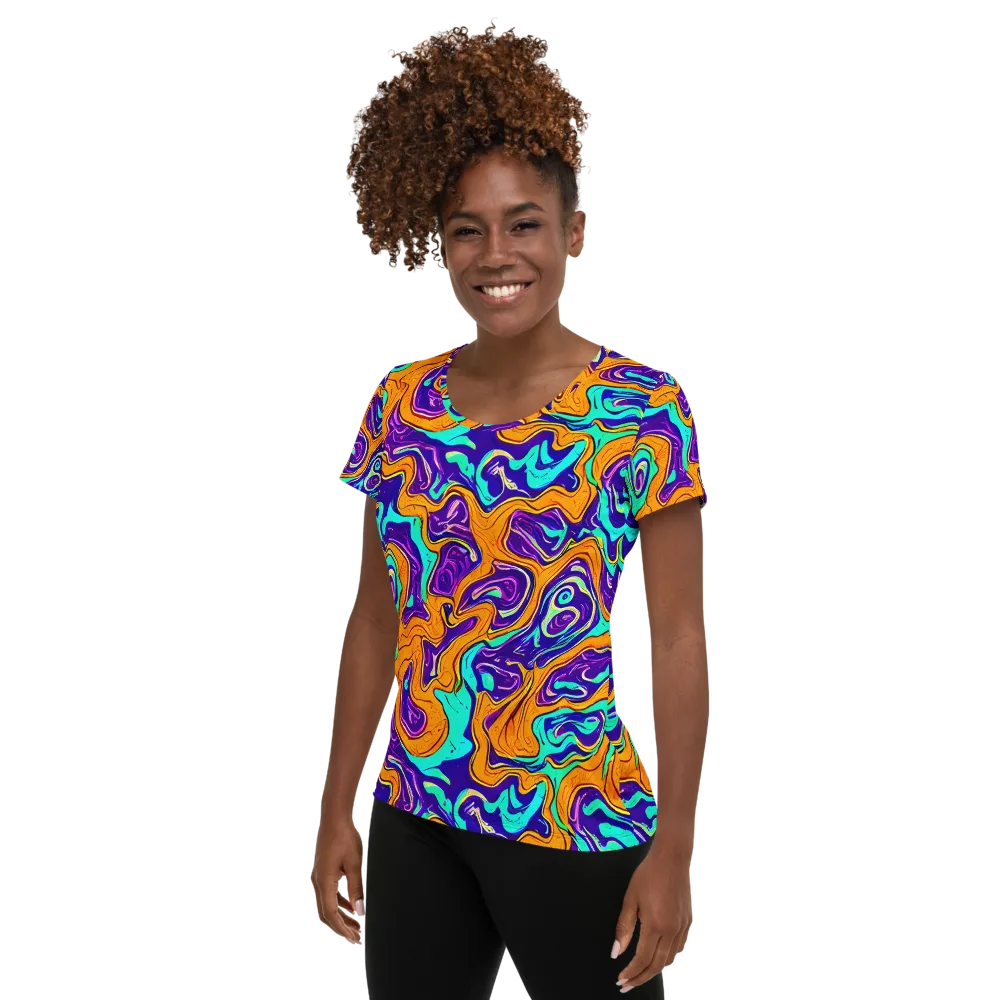 Plasma Swirl on Women's Athletic T-Shirt — Left