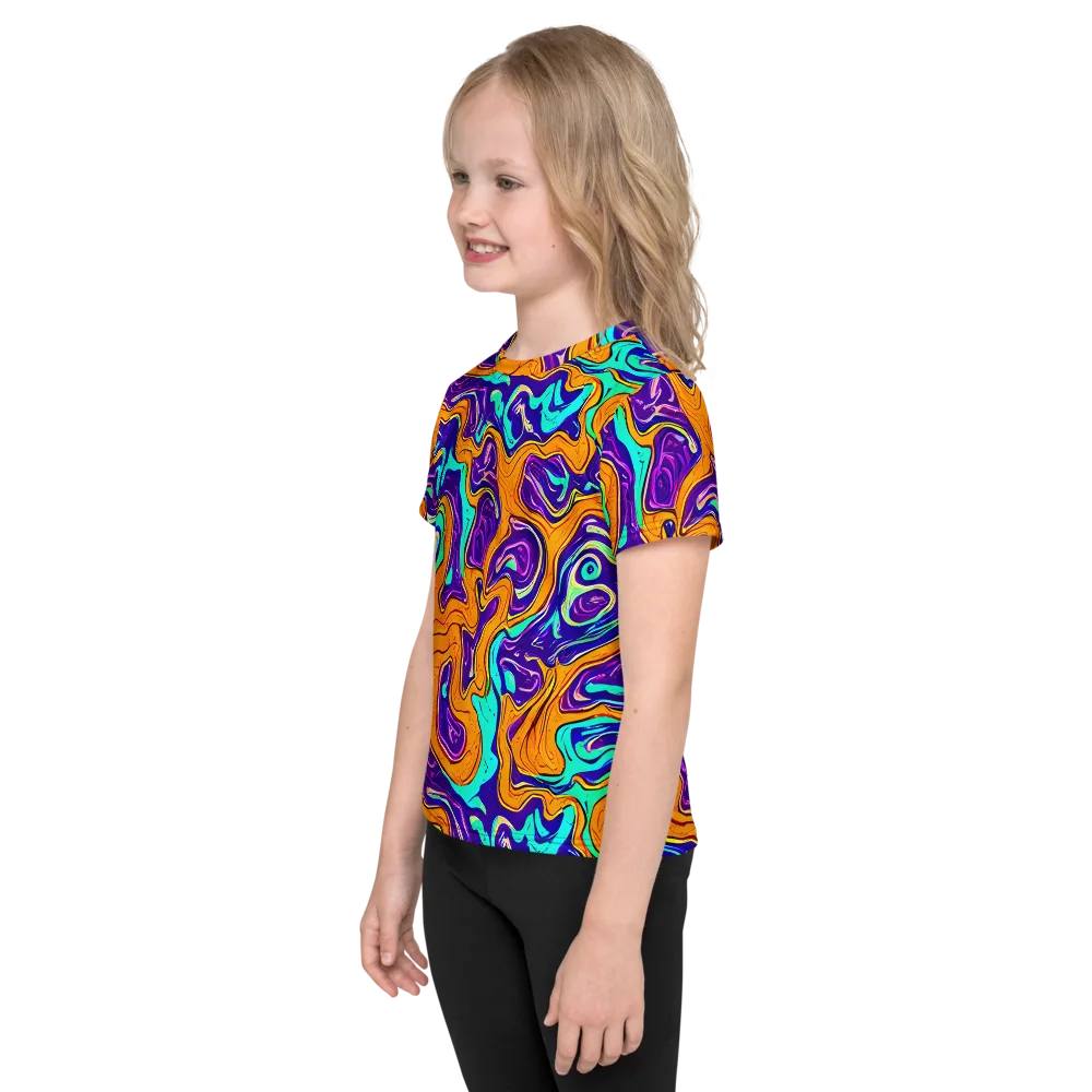 Plasma Swirl on Kids Crew Neck T-Shirt — Left
