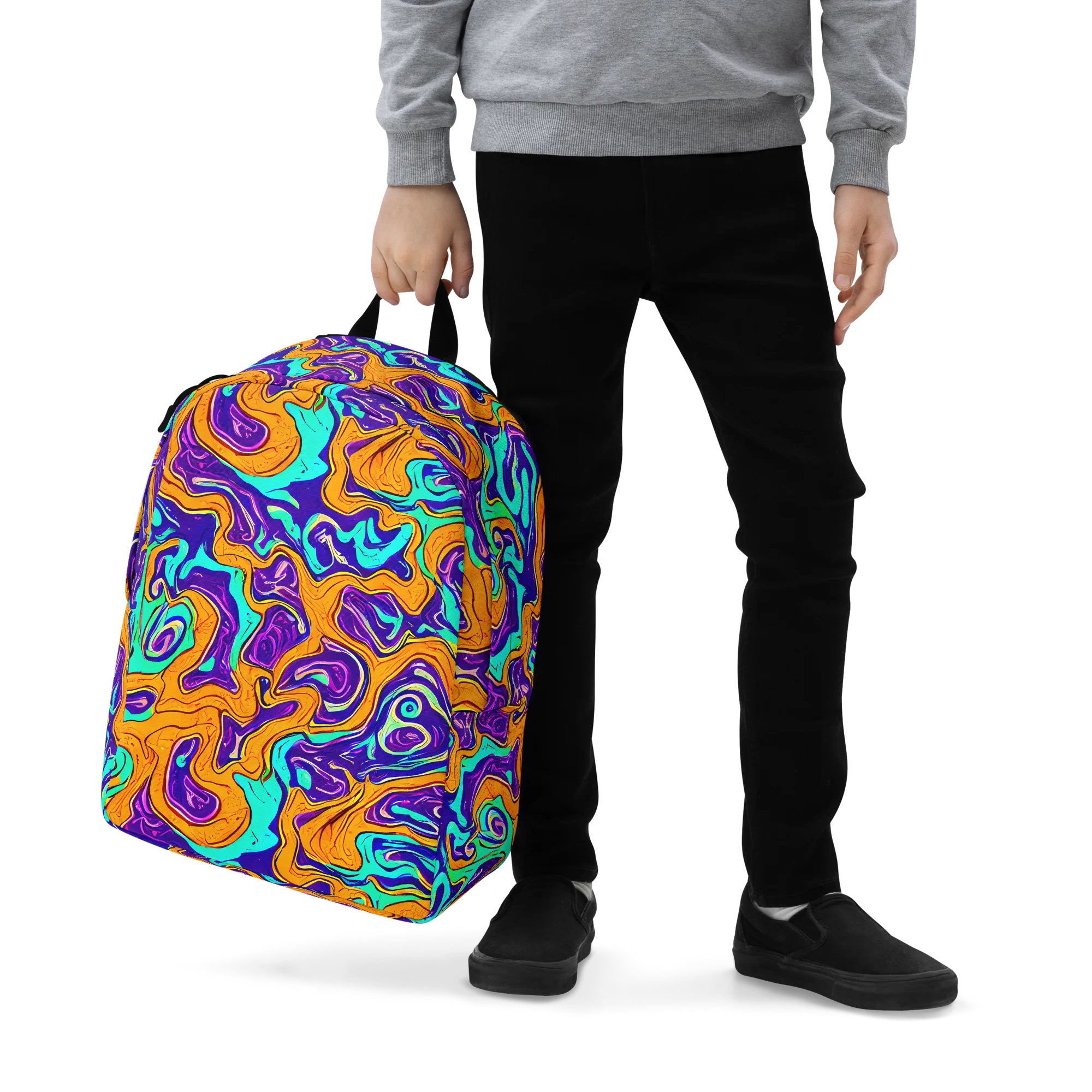Plasma Swirl on Minimalist Backpack — Zoomed-in