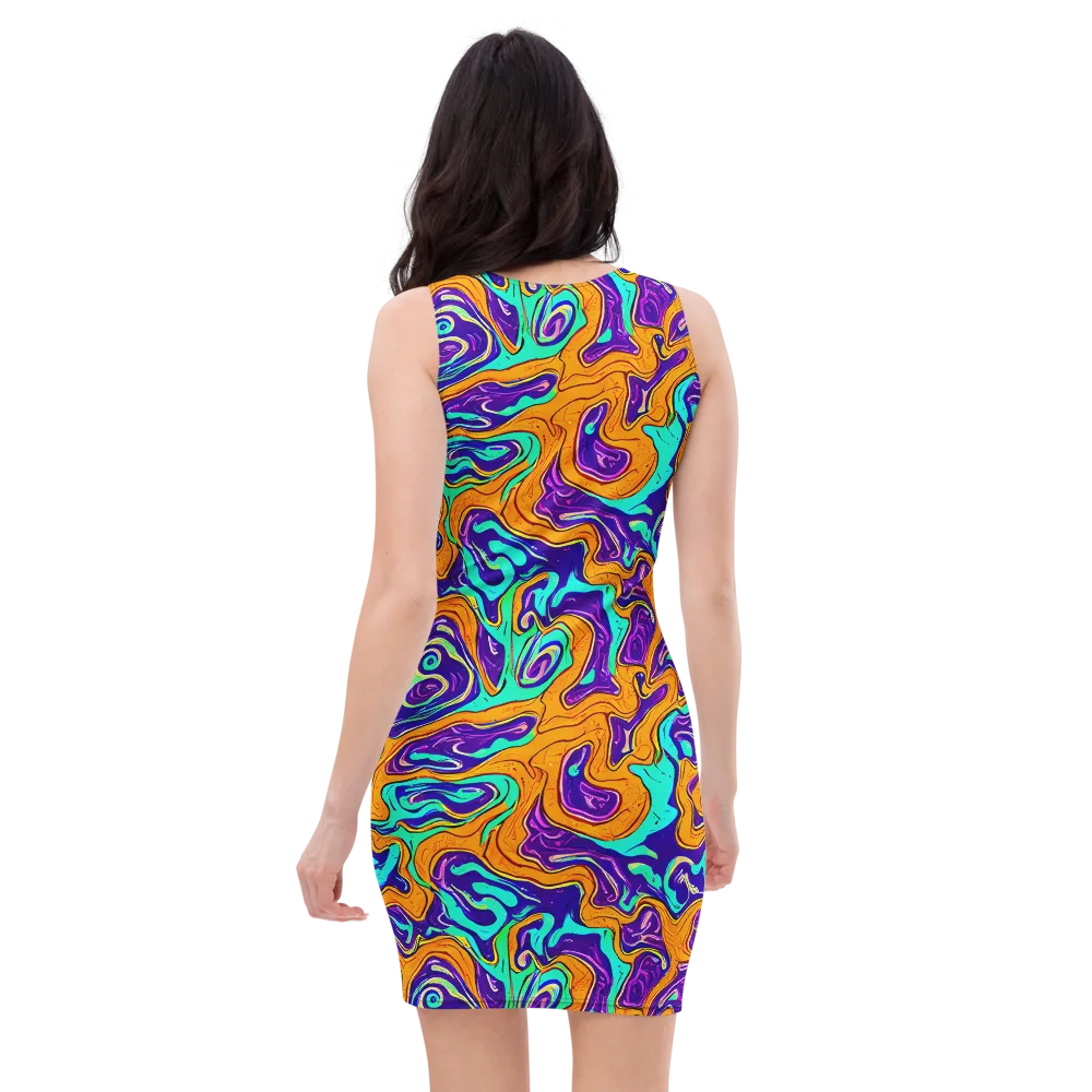 Plasma Swirl on Bodycon Dress — Back