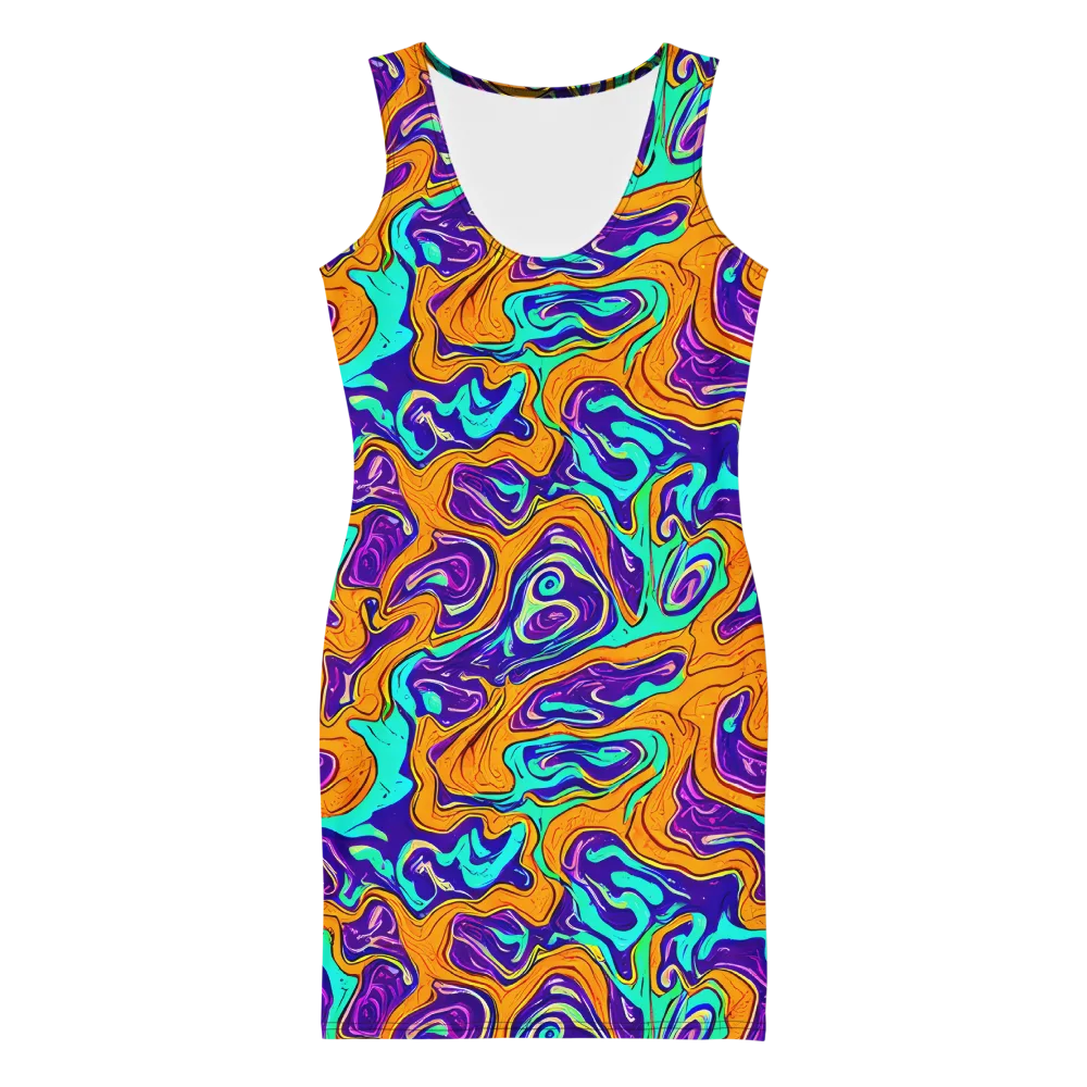 Plasma Swirl on Bodycon Dress — Front