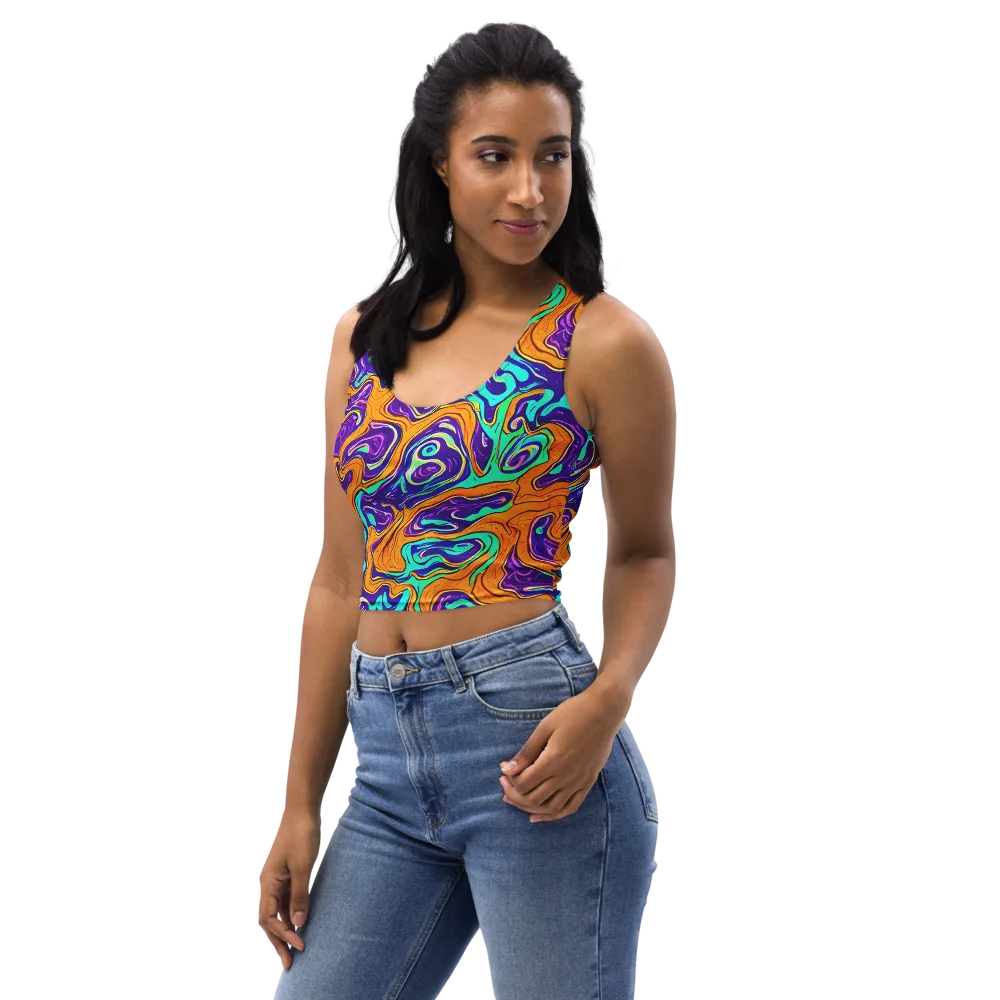 Plasma Swirl on Crop Top — Left Front