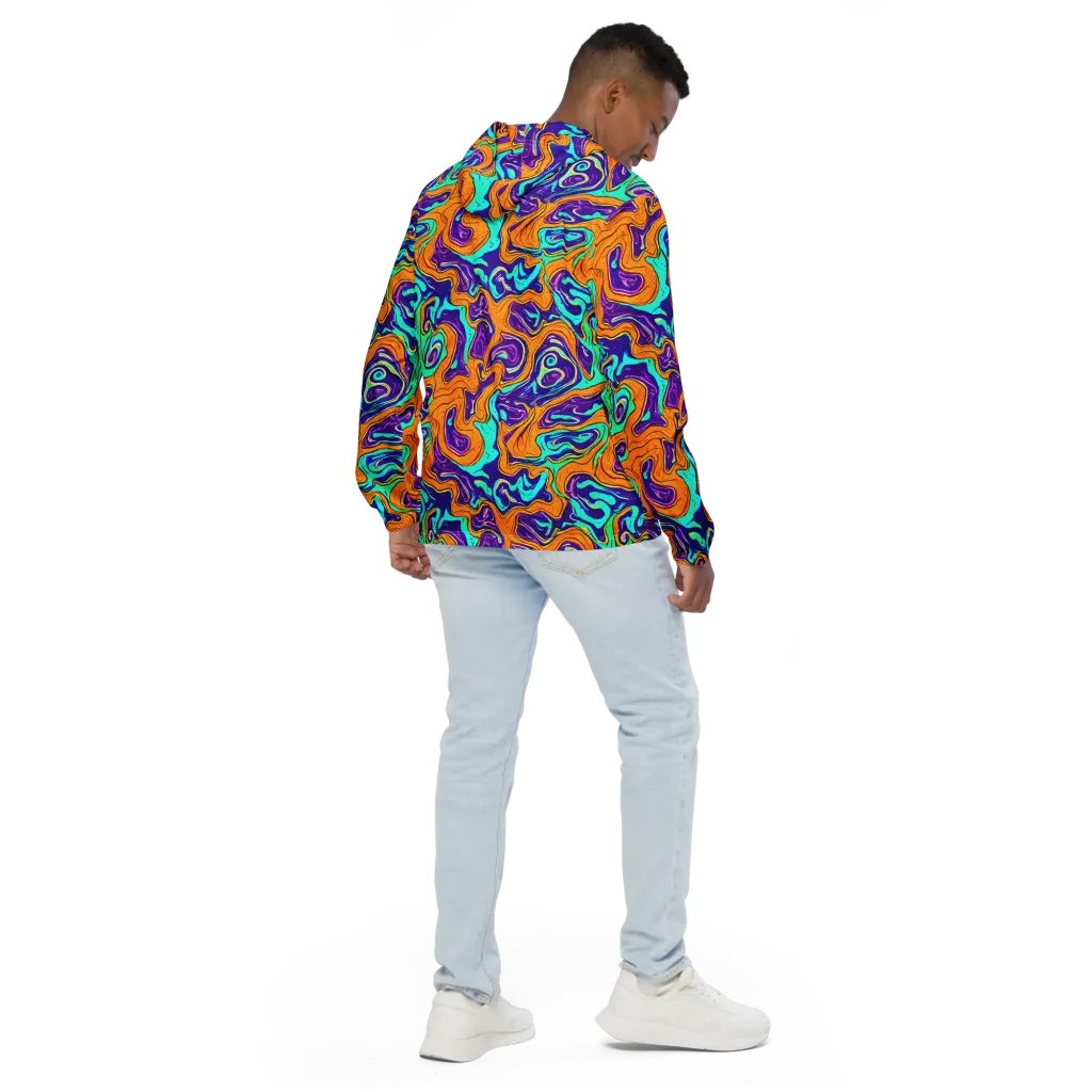 Plasma Swirl on Men's Windbreaker — Back