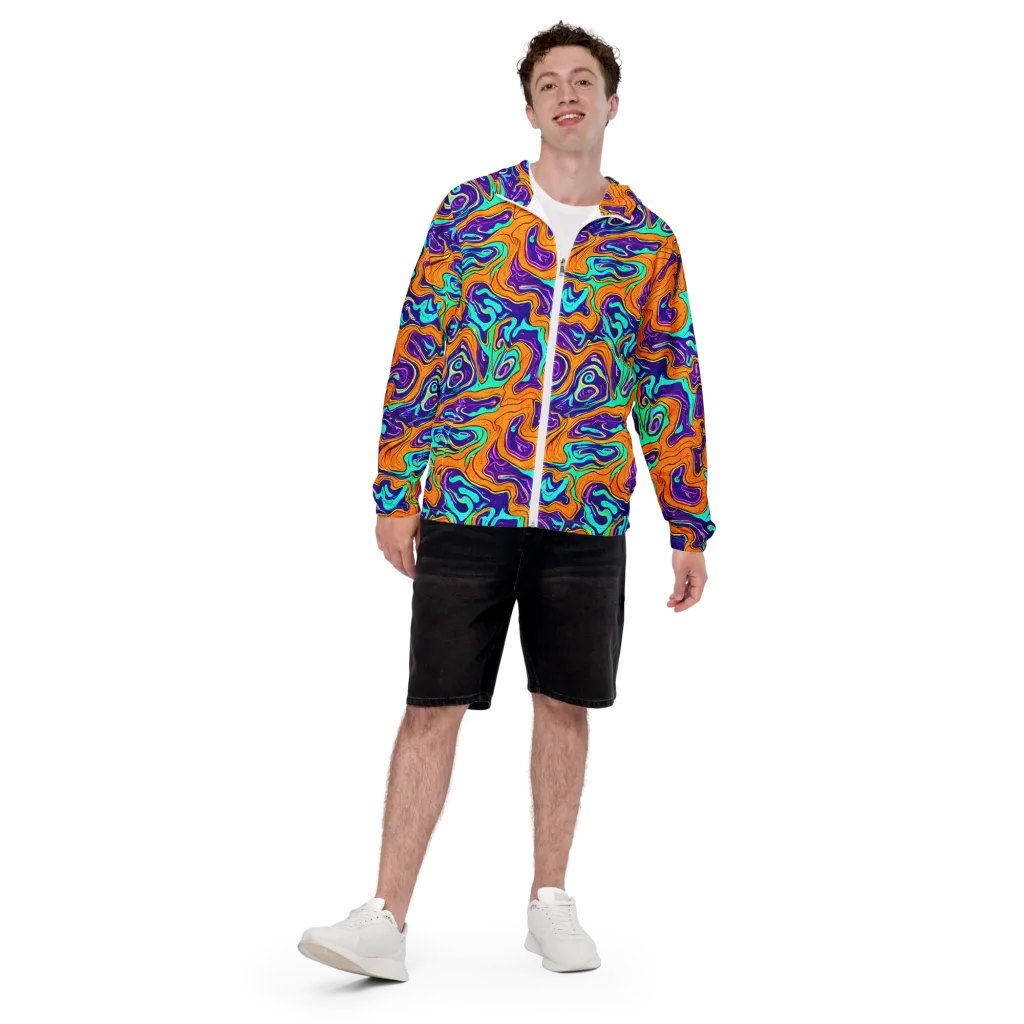 Plasma Swirl on Men's Windbreaker — Front