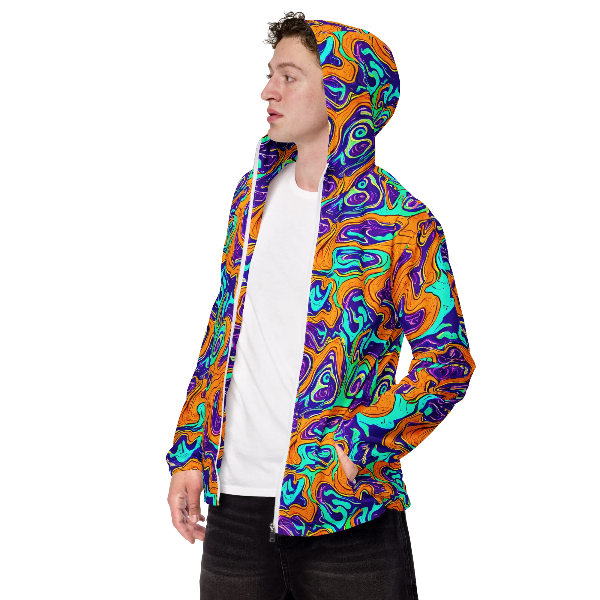 Plasma Swirl on Men's Windbreaker — Left Front