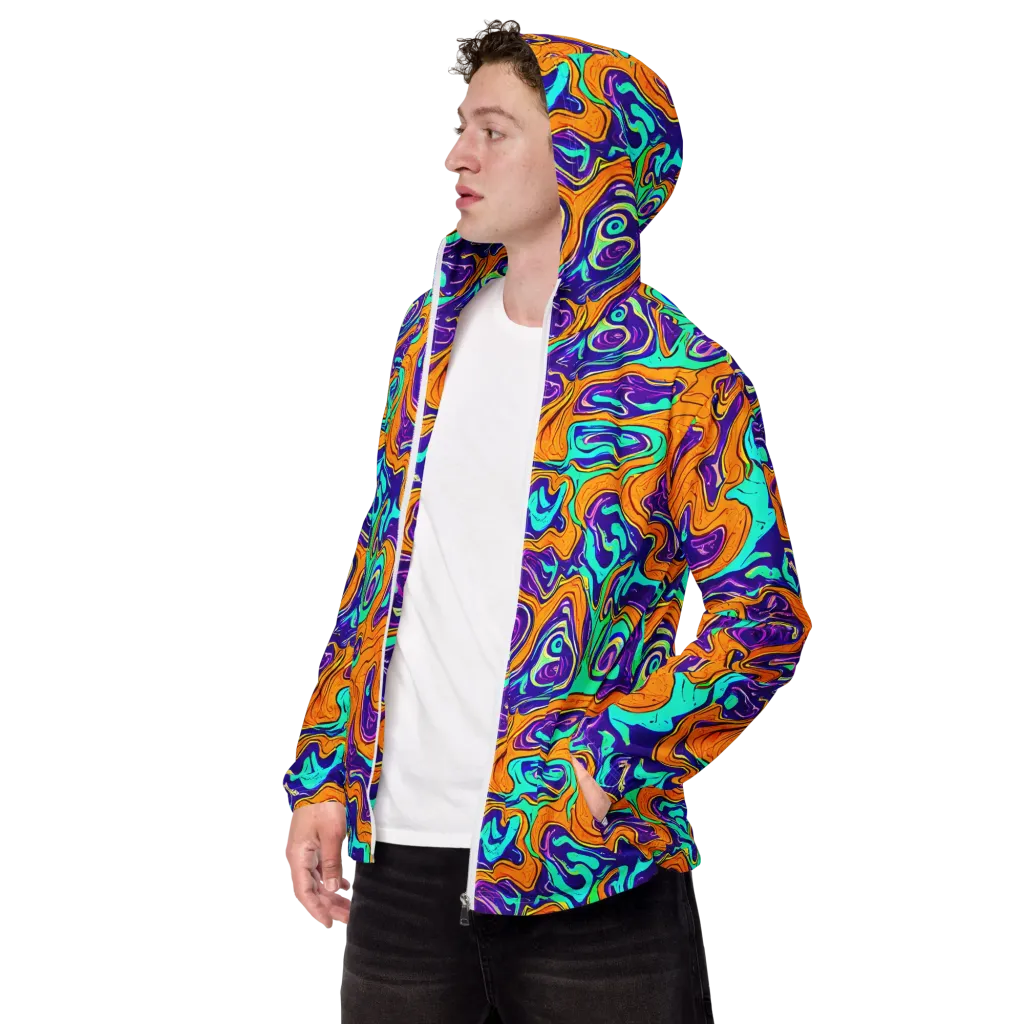 Plasma Swirl on Men's Windbreaker — Left Front