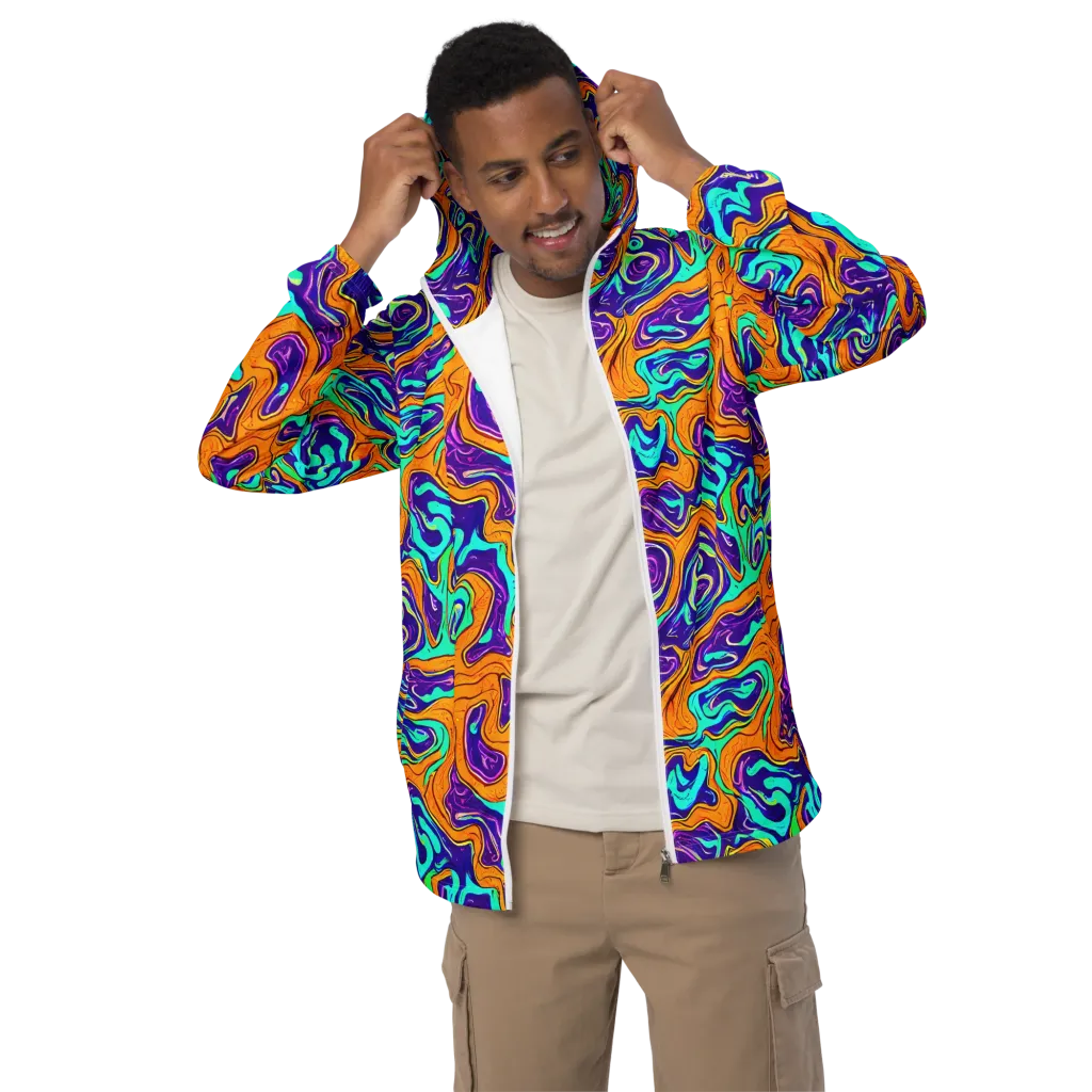 Plasma Swirl on Men's Windbreaker — Front