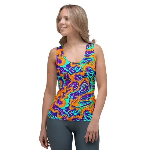 Plasma Swirl on a Women's Tank Top