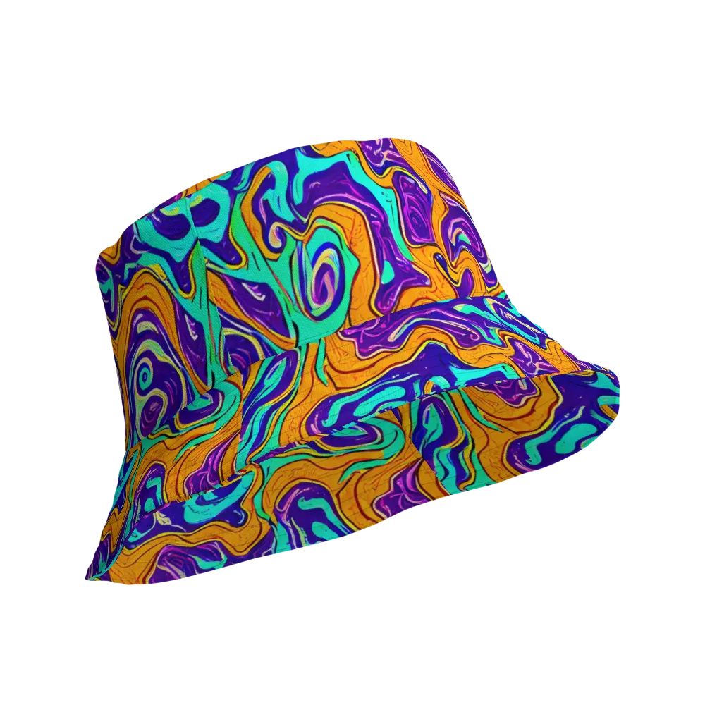 Plasma Swirl on Reversible Bucket Hat — Product details Outside