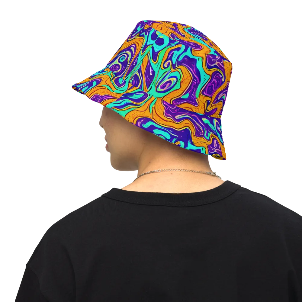 Plasma Swirl on Reversible Bucket Hat — Back Inside