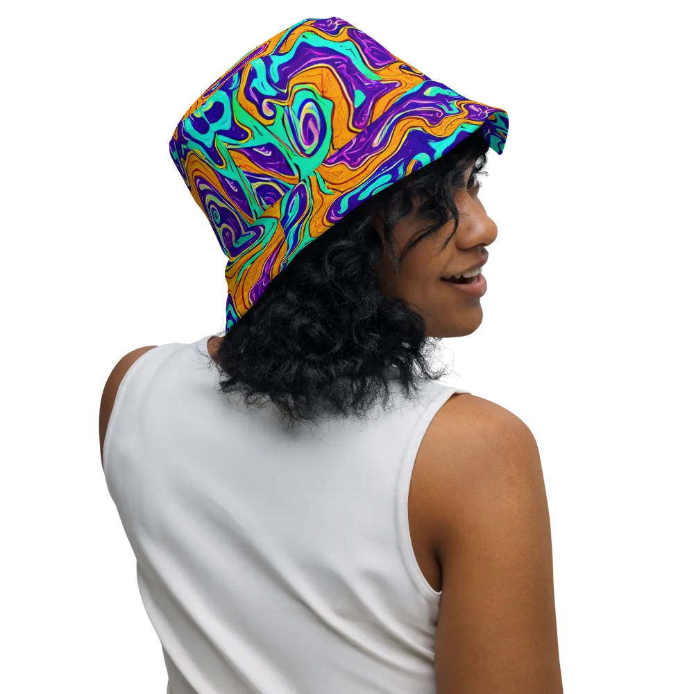 Plasma Swirl on Reversible Bucket Hat — Right Outside