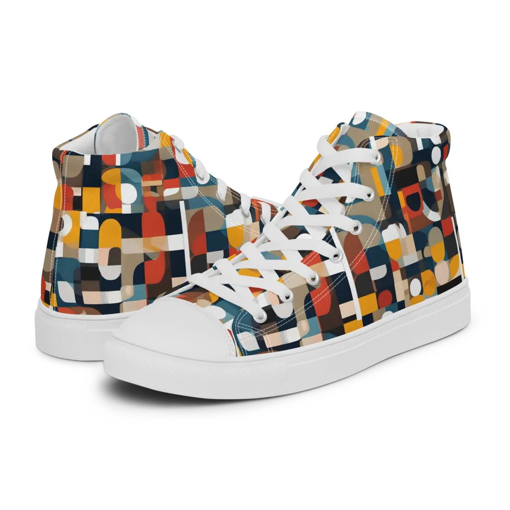 Modular Pulse on Men's High Top Canvas Shoes — Left