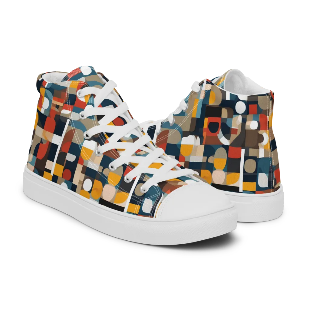 Modular Pulse on Men's High Top Canvas Shoes — Right