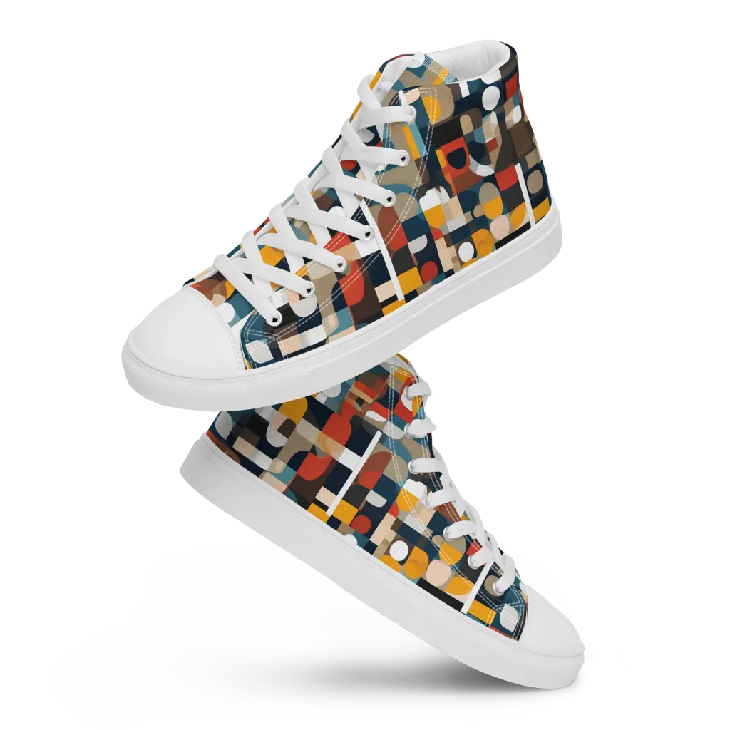 Modular Pulse on Men's High Top Canvas Shoes — Front