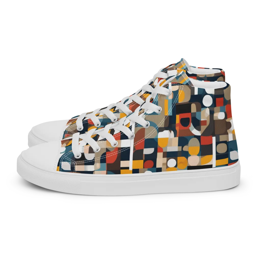 Modular Pulse on Women's High Top Canvas Shoes — Left