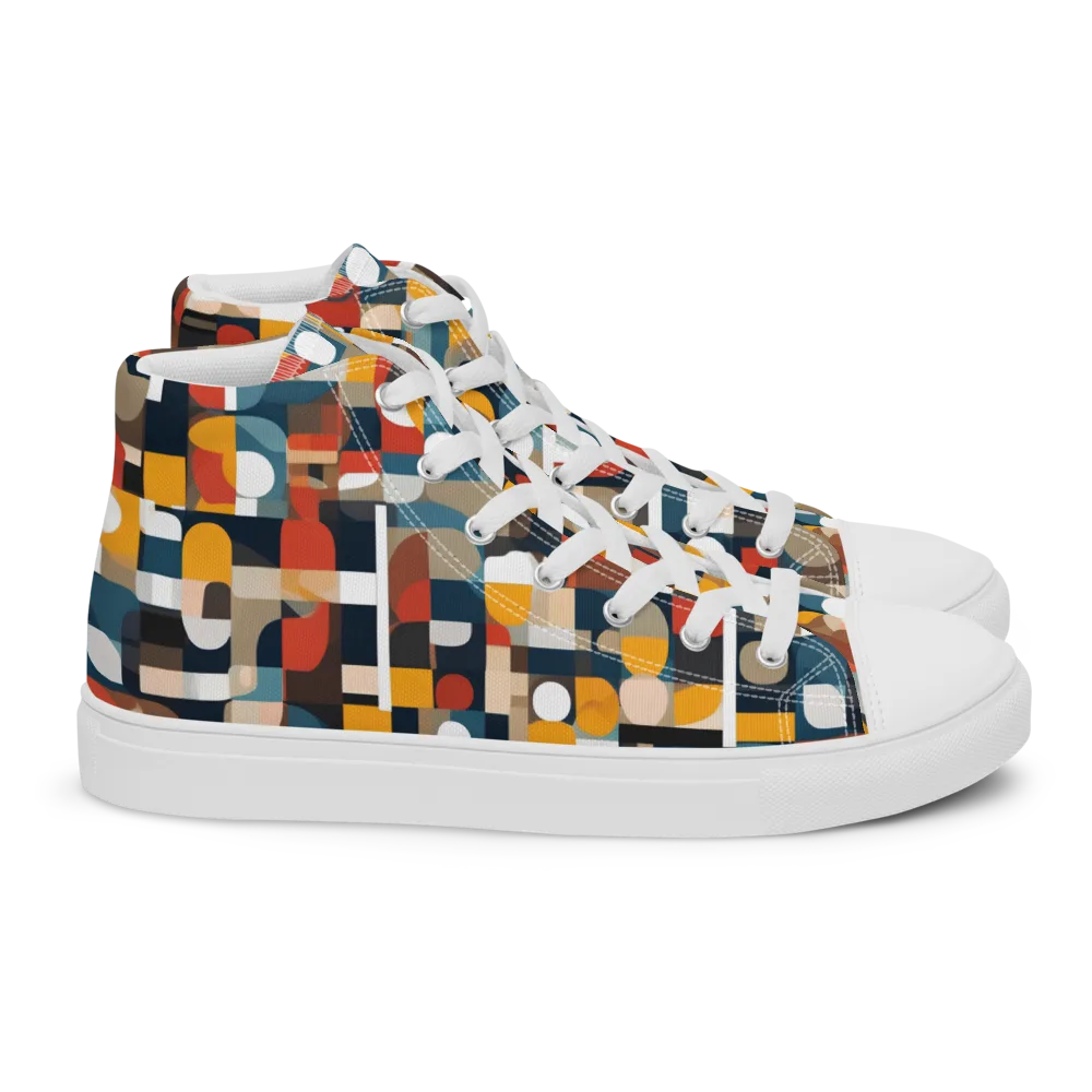 Modular Pulse on Women's High Top Canvas Shoes — Right