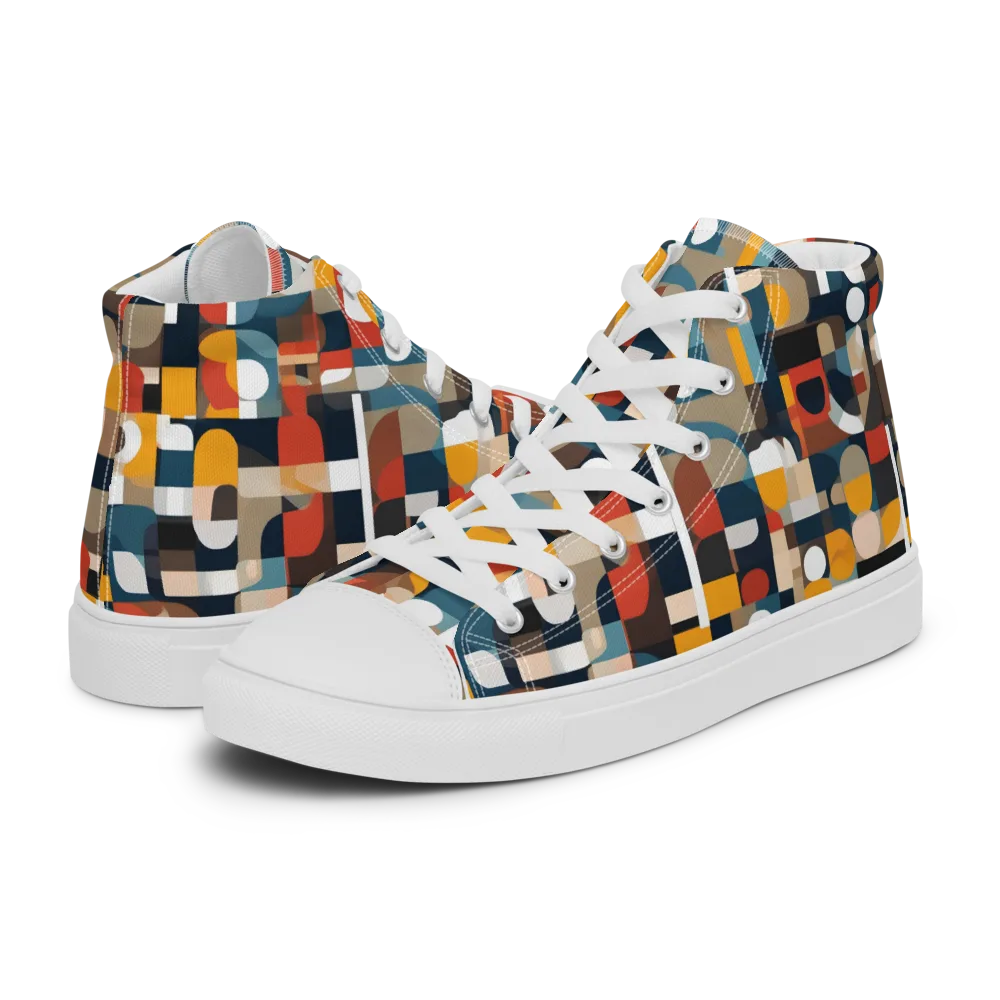 Modular Pulse on Women's High Top Canvas Shoes — Left