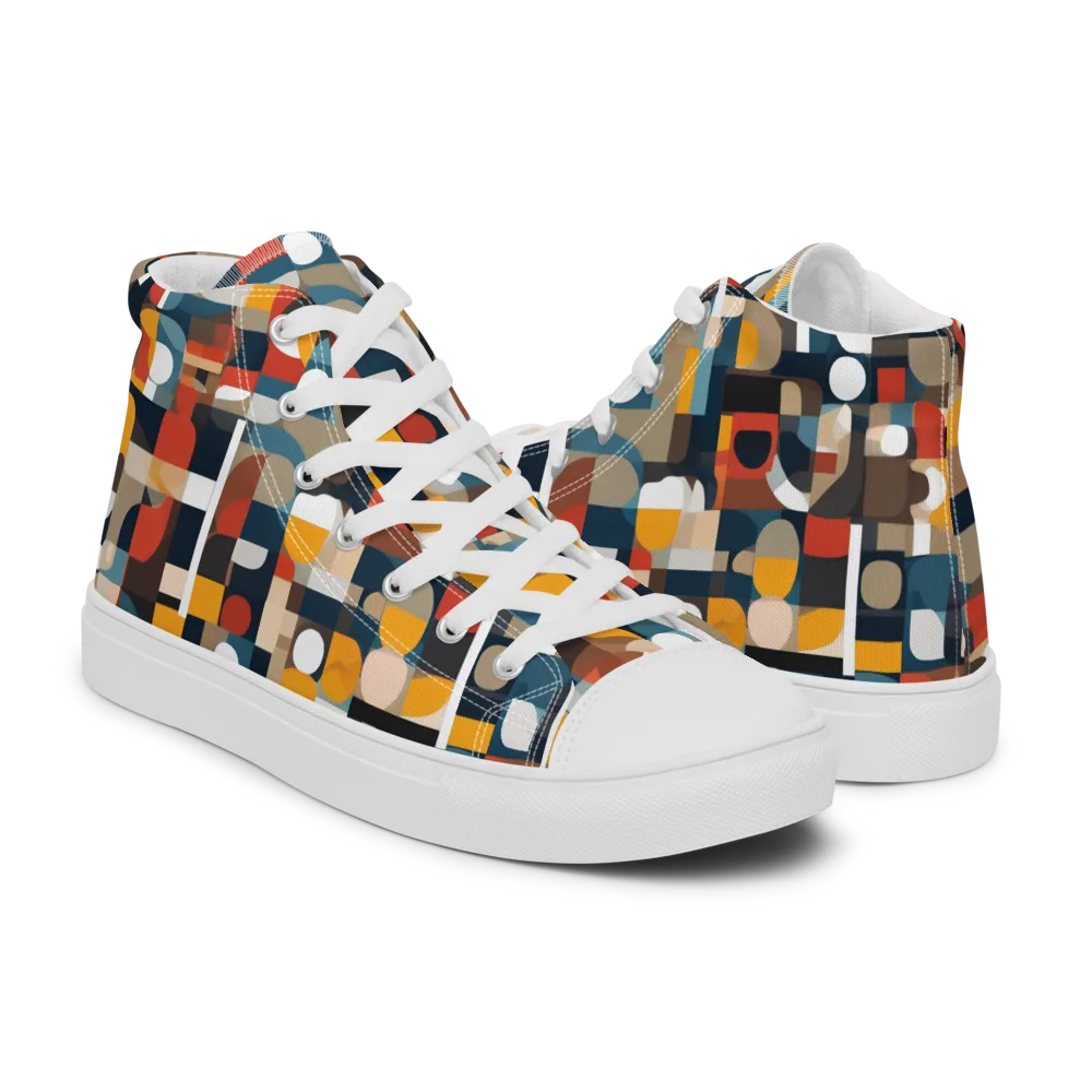 Modular Pulse on Women's High Top Canvas Shoes — Right