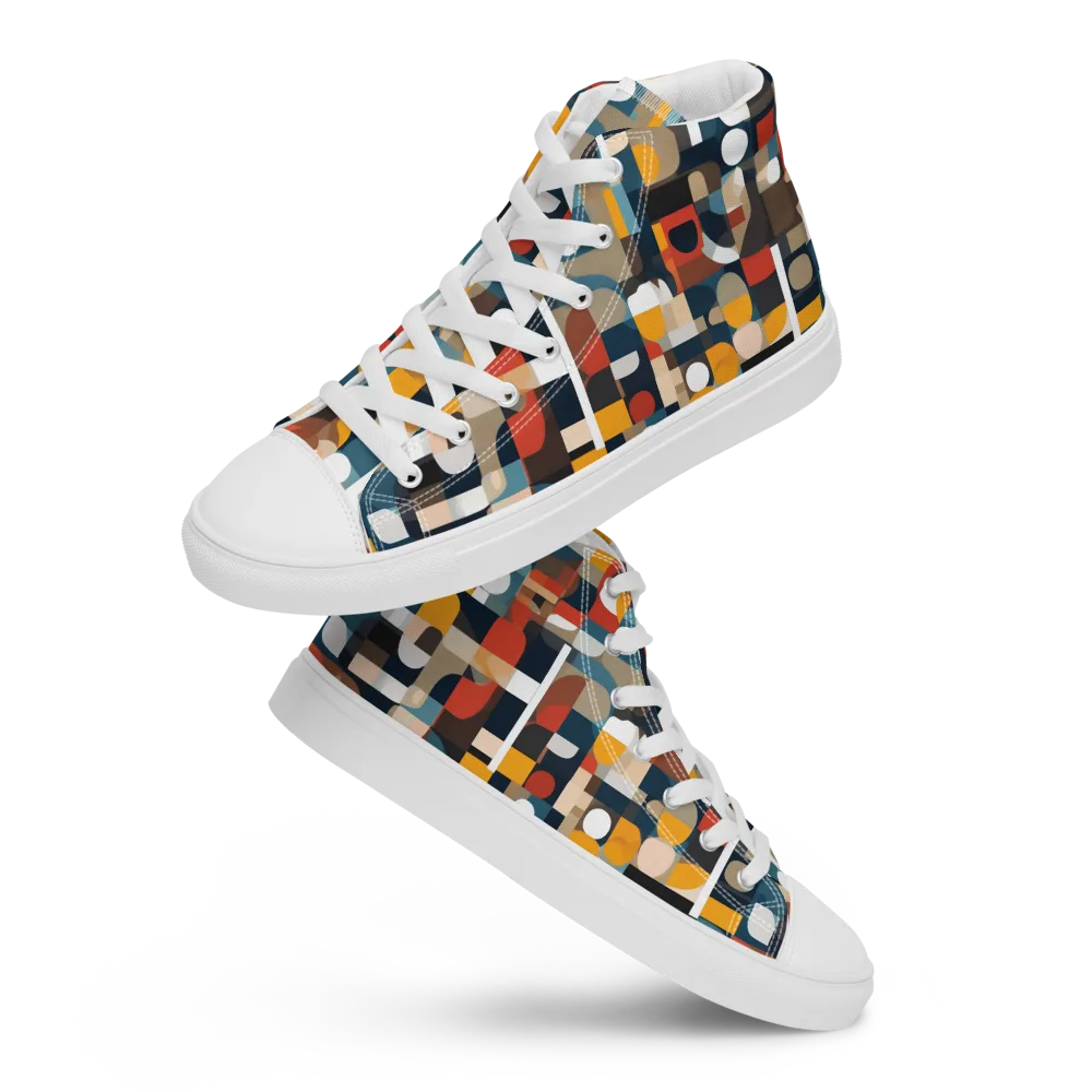 Modular Pulse on Women's High Top Canvas Shoes — Front
