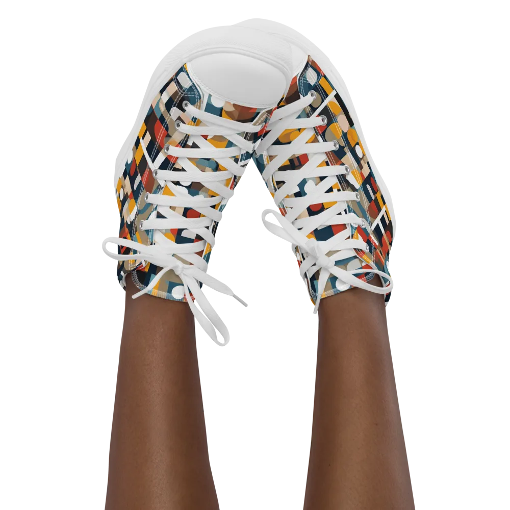 Modular Pulse on Women's High Top Canvas Shoes — Front